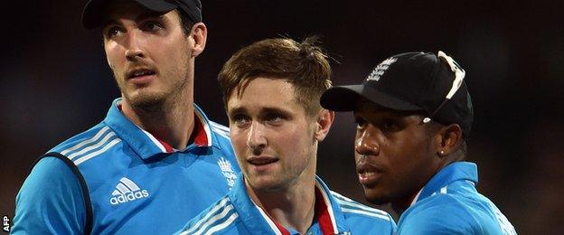 Steven Finn, Chris Woakes & Chris Jordan