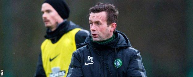 Ronny Deila takes Celtic training