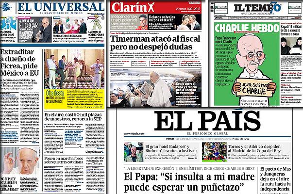 Combo picture of the newspaper front pages