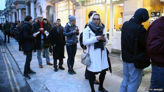 Queues outside bookshop