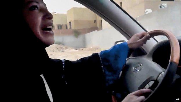 Saudi woman diving a car in protest