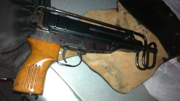 Skorpion submachine gun seized by police