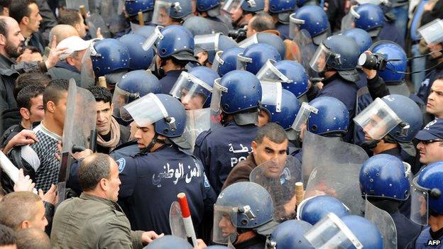 Protest in Algiers, February 2011