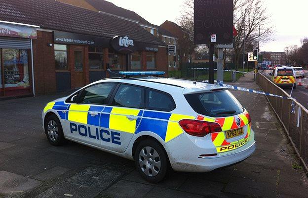 Scene of incident in Barrack Road, Northampton