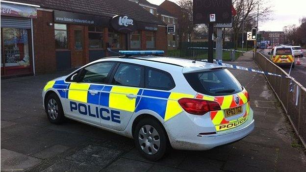 Scene of incident in Barrack Road, Northampton