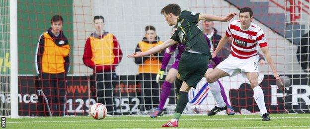 Liam Henderson scores for Celtic against Hamilton Academical