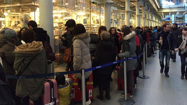 Passengers at St Pancras