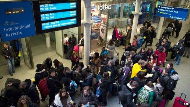 Passengers at St Pancras