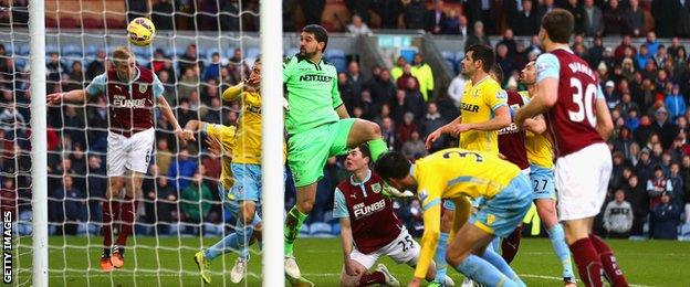 Ben Mee scores his first goal for Burnley