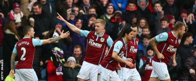 Ben Mee scores his first goal for Burnley