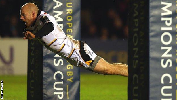 Wasps scrum-half Joe Simpson scored a fine solo try for the visitors