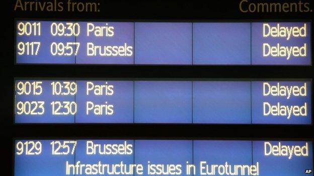 Departure boards at St Pancras