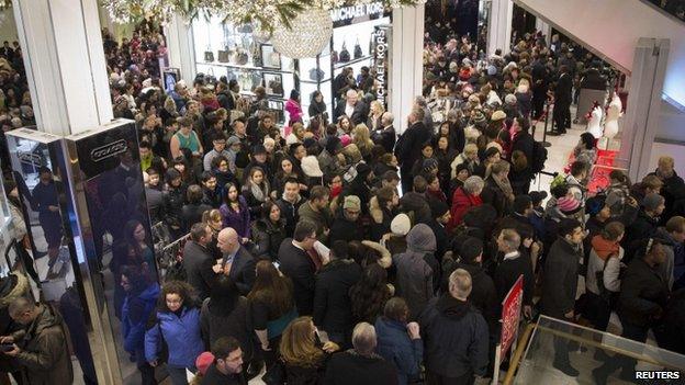 Shoppers in the US on Black Friday