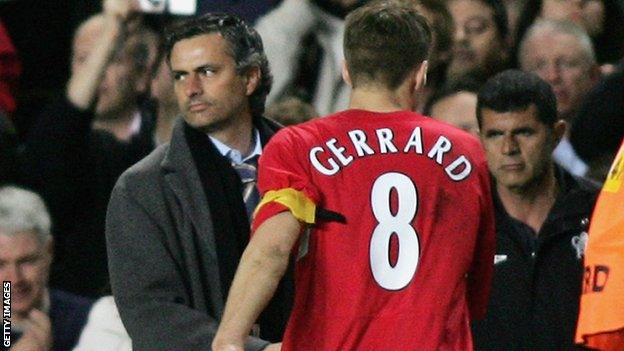 Jose Mourinho and Steven Gerrard