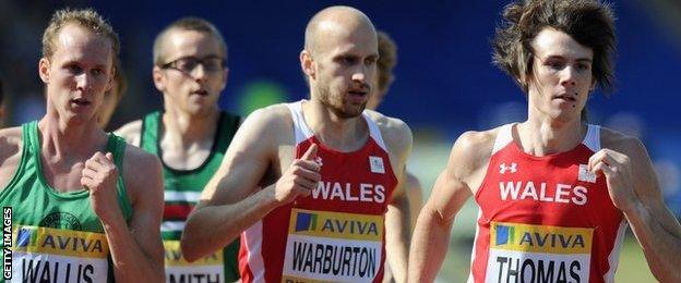 Gareth Warburton competing for Wales