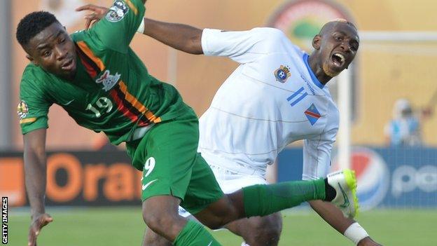 Yannick Bolasie (right) scored DR Congo's equaliser