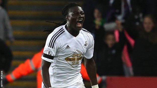 Bafetimbi Gomis joined Swansea on a free transfer in June 2014 from Lyon