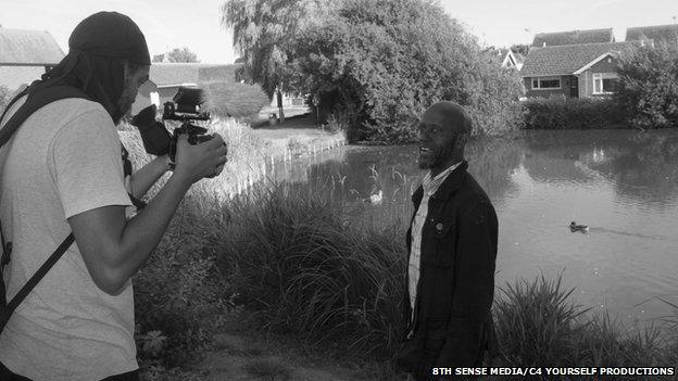 Michael Jenkins filming with Patrick Cyrus