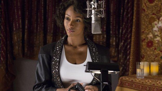 Yaya DaCosta as Whitney Houston in the Lifetime biopic