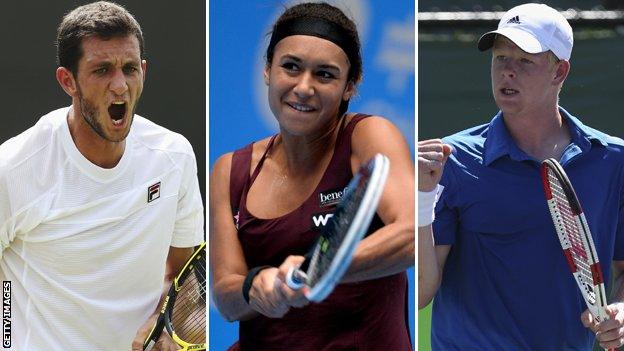 James Ward, Heather Watson and Kyle Edmund