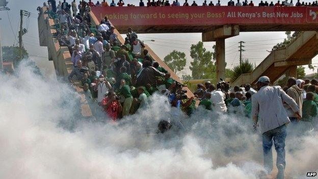 Tear gas at Lang'ata school