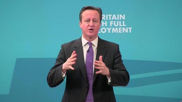 David Cameron gives a speech in Ipswich