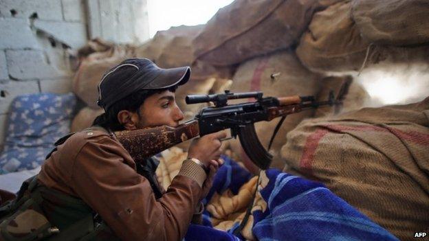 Kurdish fighter in Kobane on 7th November 2014