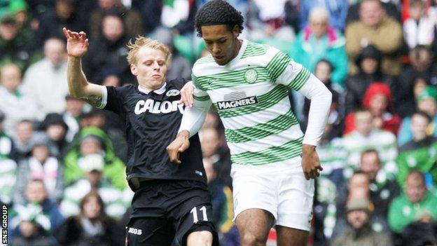 Gary Mackay-Steven in action against Celtic