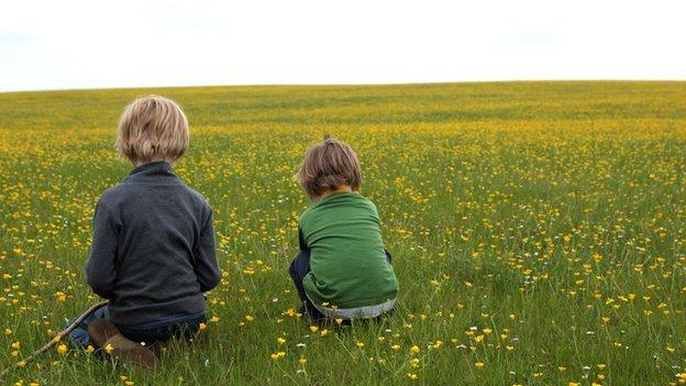 Children in field