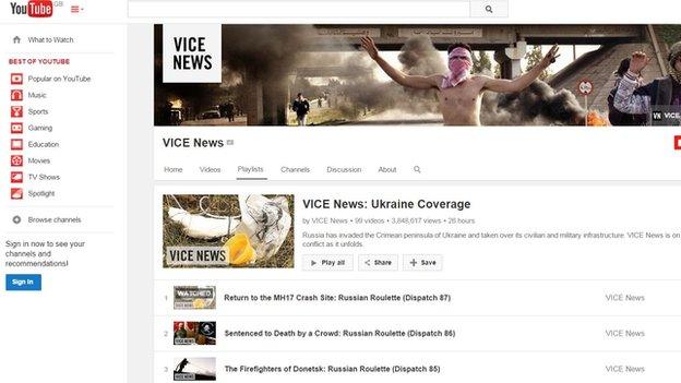 Vice News YouTube channel