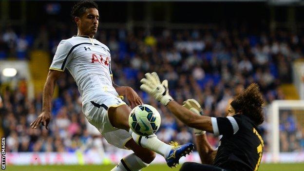 Kyle Naughton in action for Tottenham