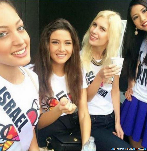 Instagram photo of Miss Israel and Miss Lebanon