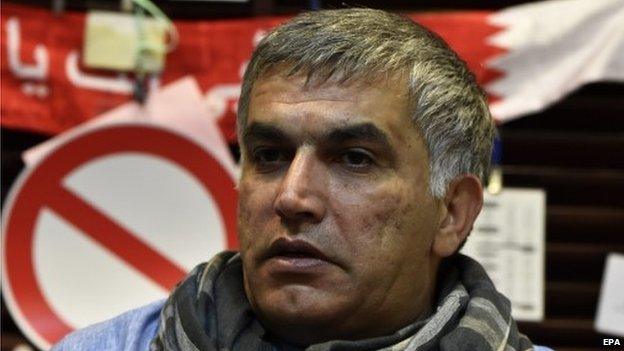 Rights activist Nabeel Rajab at his home in Bani Jamrah village, north-west of Manama, Bahrain, 19 January 2015