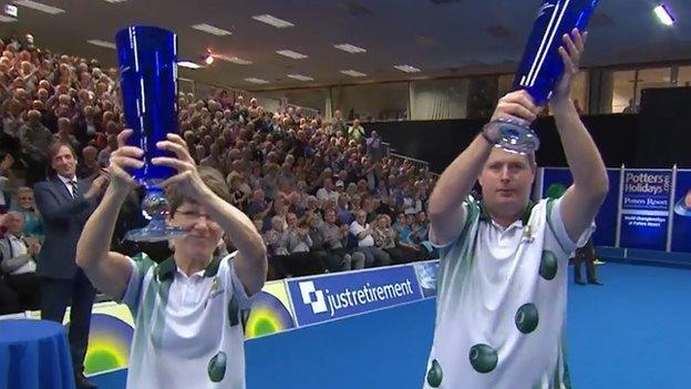 Marion Purcell and Robert Paxton with their trophies