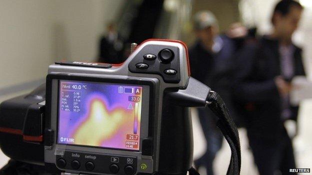A thermal camera monitoring people