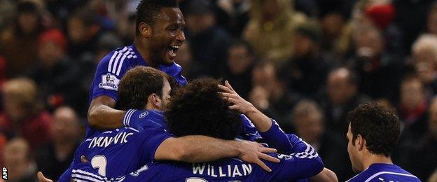 Chelsea players celebrate