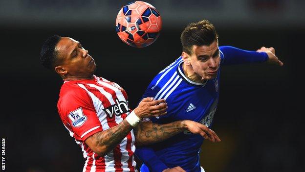 Balint Bajner in action against Southampton's Nathaniel Clyne in the FA Cup