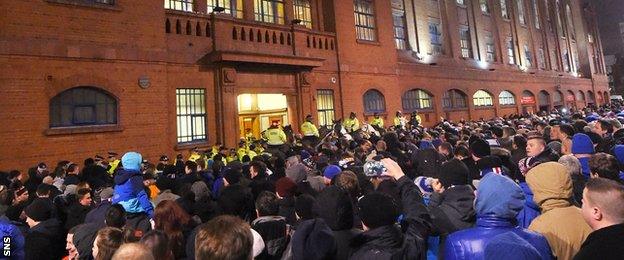 Ibrox protestors