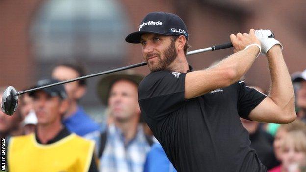 Dustin Johnson at the Open at Hoylake