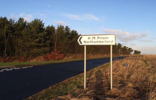 Signpost near HMP Northumberland