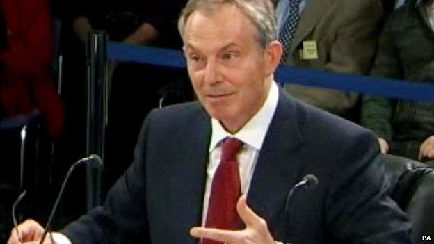 Tony Blair at the Iraq Inquiry in 2010