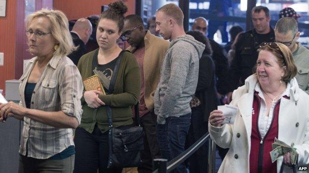 Movie goers on 25 December in Washington