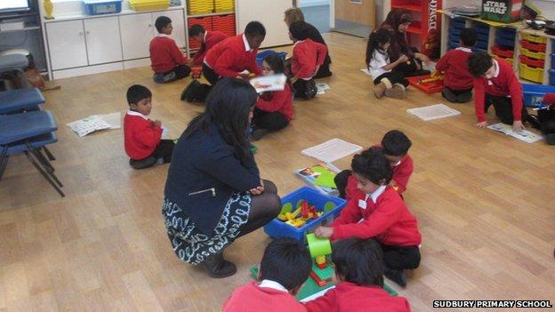 Children in a classroom at Sudbury primary school