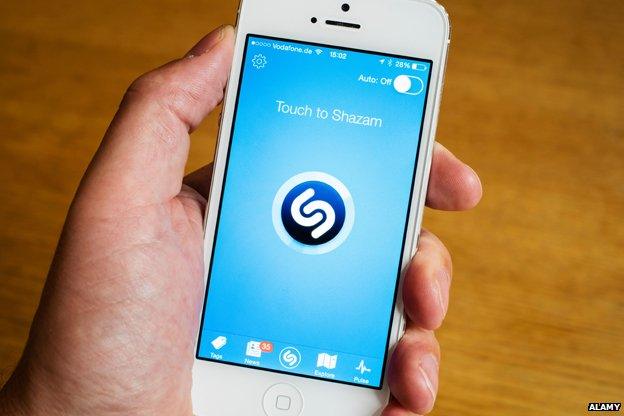 Shazam on a mobile phone