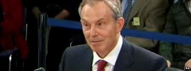 Tony Blair at the Iraq Inquiry in 2010