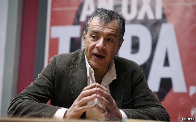 Leader of To Potami (The River) party Stavros Theodorakis in Athens 8 January 2015