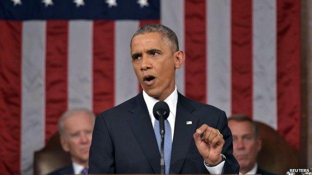 President Barack Obama delivers his State of the Union address to a joint session of Congress on Capitol Hill - 20 January 2015