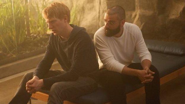 Domhnall Gleeson and Oscar Isaac in Ex Machina