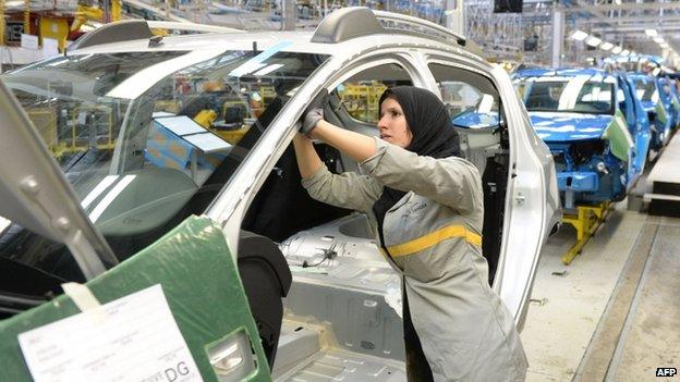 A worker at a Renault factory in Morocco