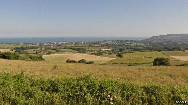 View from Brading Down on the Isle of Wight